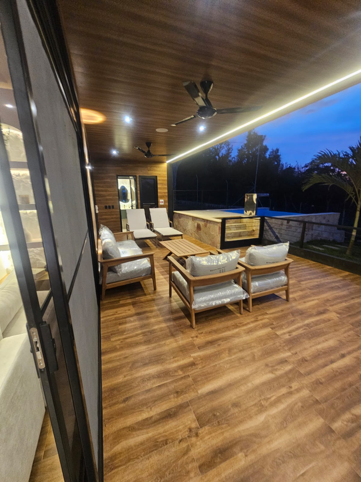 Terrace with sunset view